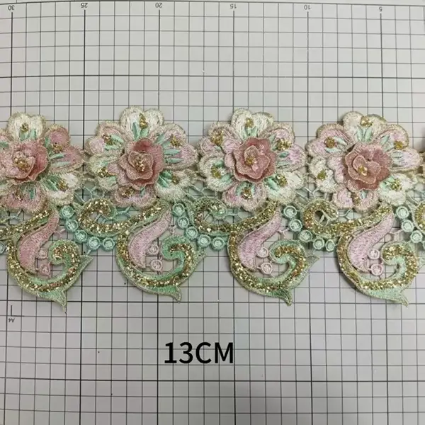 Thời trang, ren ren sequin ba chiều ngắn chất lượng thời trang phù hợp cho váy và các phụ kiện khác