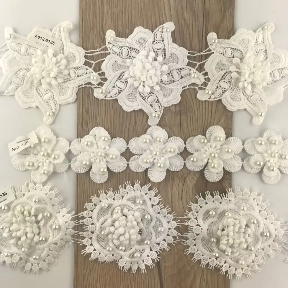 Customized White Milk Silk Embroidery Lace Vintage Chemical Lace For Wedding Dresses Shoes And Other Clothing Accessories