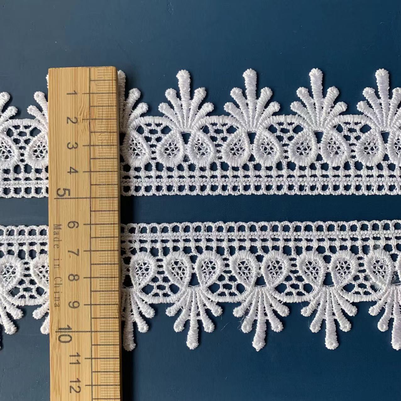 Custom Polyester Lace Narrow Embroidery Lace Trim Multi Color