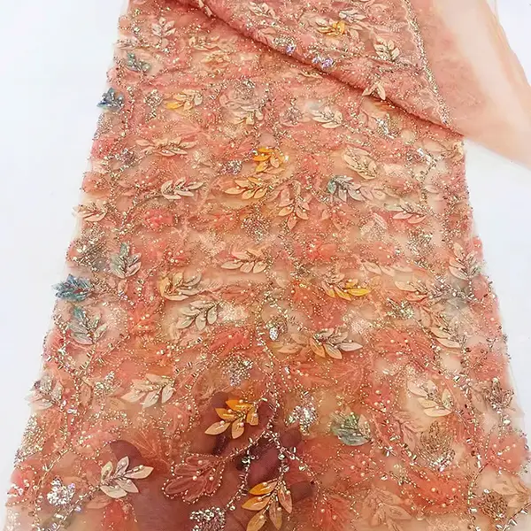 Xêu xếp 3D sang trọng sequin vải ren phụng vụ vải ren